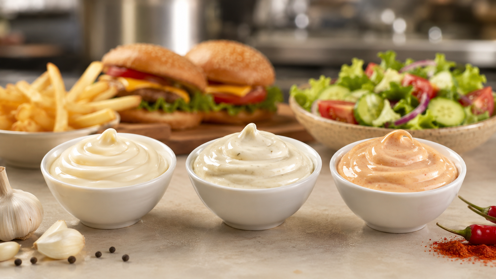 Maßgeschneiderte Mayonnaise-Geschmacksrichtungen für Einkäufer im Einzelhandel und in der Gastronomie