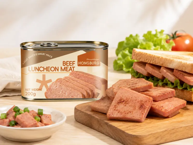 Klassisches Rindfleisch-Mittagsfleisch in Dosen