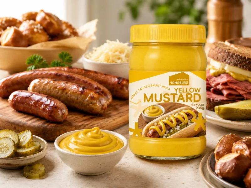 Klassische reichhaltige gelbe Senfsauce