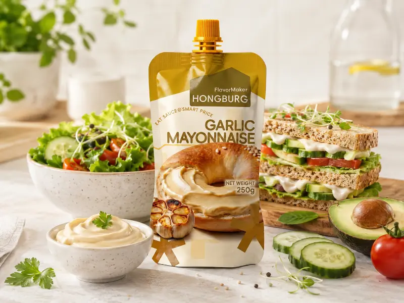 Cremige vegane Mayonnaise auf pflanzlicher Basis