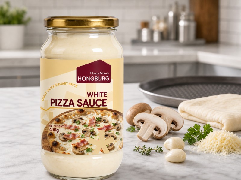 Glatte cremige weiße Pizzasauce