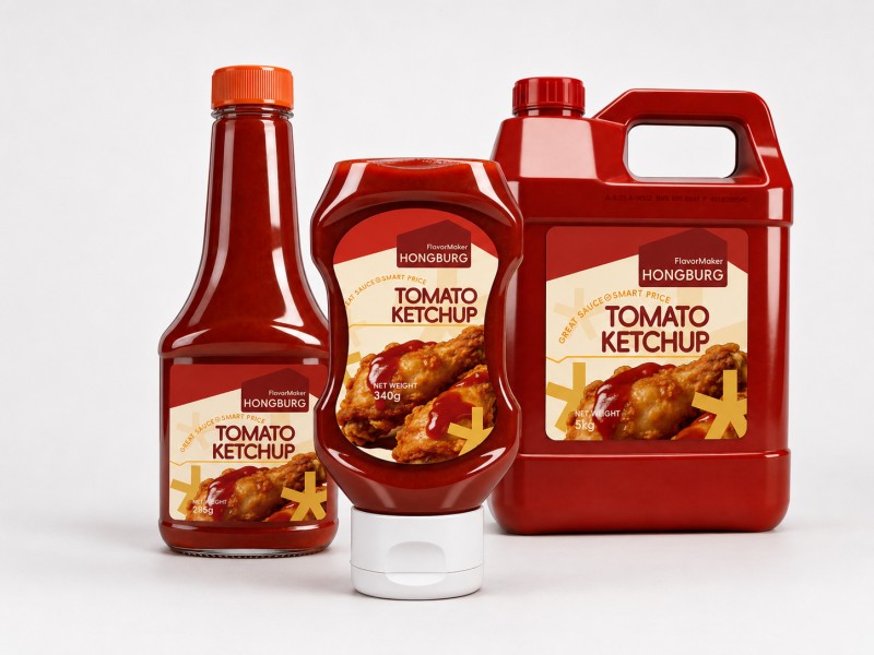 Quetschflasche mit Tomatenketchup