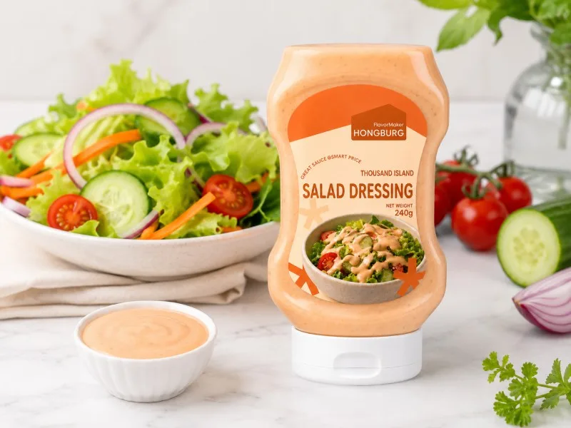 Würziges, cremiges Thousand-Island-Salatdressing