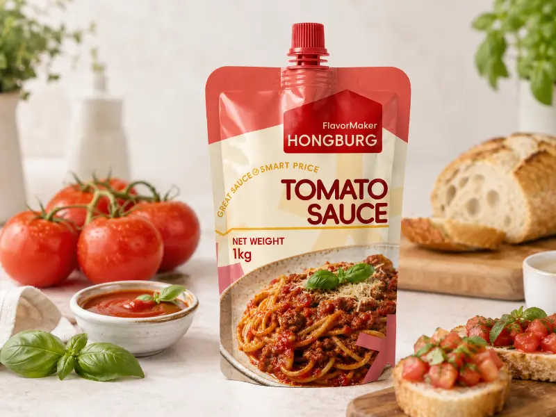 Tomatensauce im Ausgussbeutel